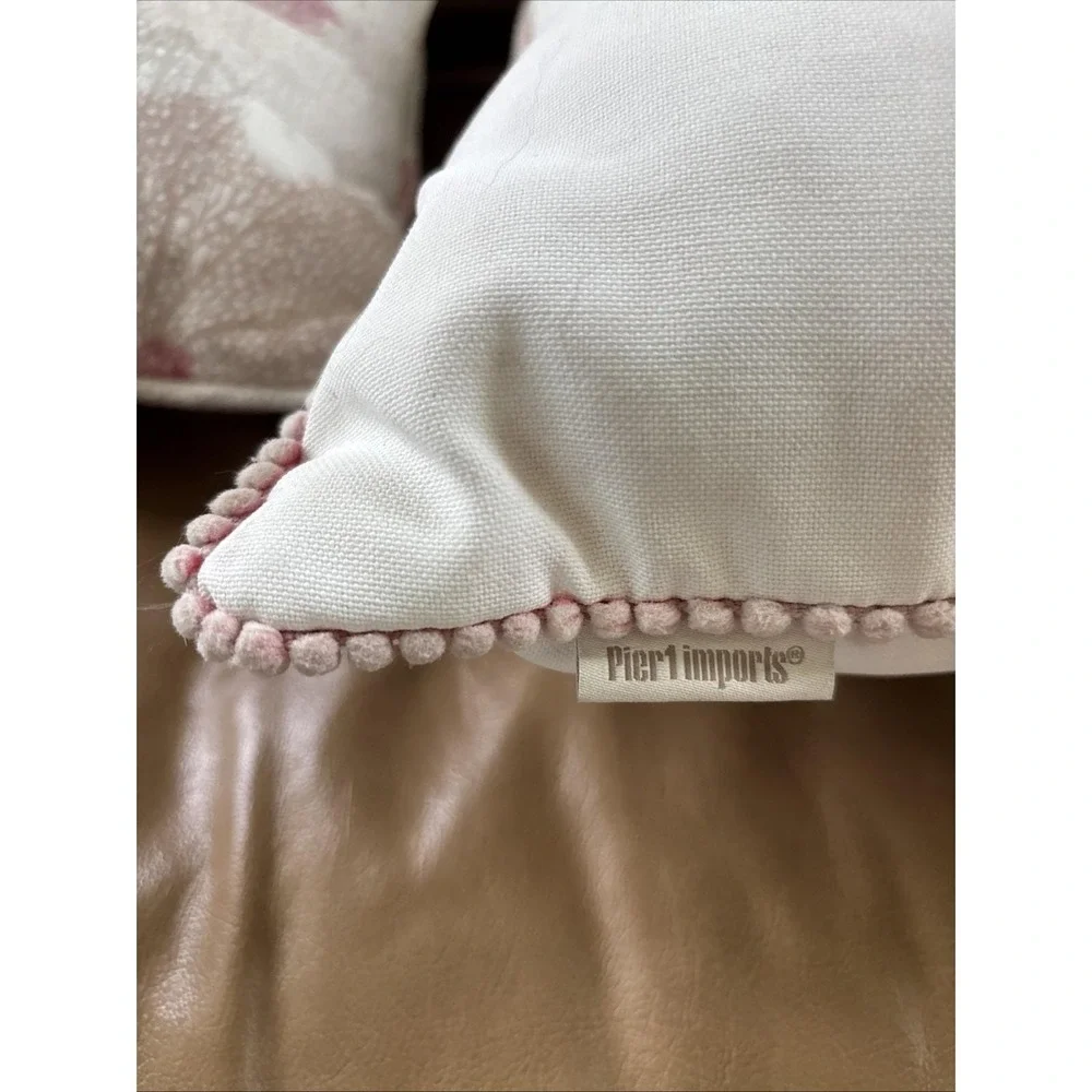 Pier 1 Imports Decorative Coastal Throw Pillows Lot Of 2 Starfish Coral Tan EUC‎